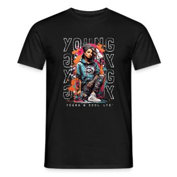 Tattoo Girl - Cool Girl Woman Tattoo - Men's T-Shirt - black - Front - AI Model Male 178 light (178cm)