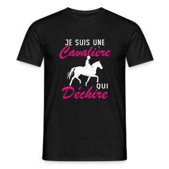 Ich bin ein Reiter, der Geschenke zerreißt - Männer T-Shirt - Schwarz - Vorne - AI Model Male 178 light (178cm)