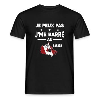 Je peux pas J'me barre au canada - T-shirt homme - noir - Devant - AI Model Male 178 light (178cm)