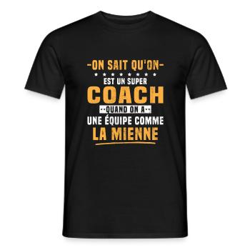 A Great Coach Gift Sports Trainer Humor - Men's T-Shirt - black - Front - AI Model Male 178 light (178cm)