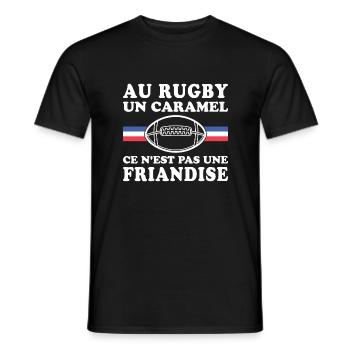 Im Rugby ist ein Karamell kein Genuss - Männer T-Shirt - Schwarz - Vorne - AI Model Male 178 light (178cm)