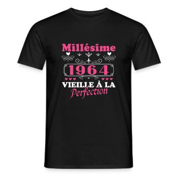 Woman Vintage 1964 Gift Birthday Humor - Men's T-Shirt - black - Front - AI Model Male 178 light (178cm)
