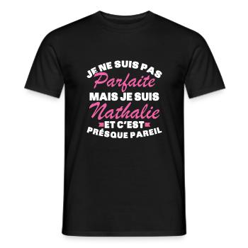 Pas Parfaite Mais Je Suis Nathalie - T-shirt homme - noir - Devant - AI Model Male 178 light (178cm)