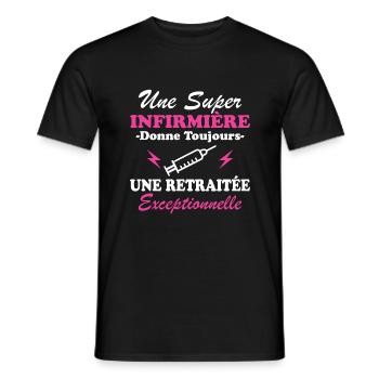 Pensionierte Krankenschwester Humor Ruhestandsgeschenk - Männer T-Shirt - Schwarz - Vorne - AI Model Male 178 light (178cm)