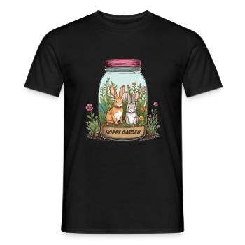Hoppy Garden - Men's T-Shirt - black - Front - AI Model Male 178 light (178cm)