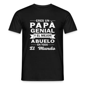 Papa cool et le meilleur grand-père du monde entier - T-shirt homme - noir - Devant - AI Model Male 178 light (178cm)