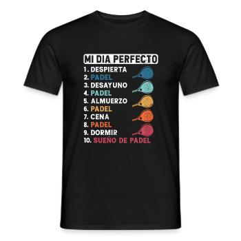 Mein perfekter Tag Spaß Mein perfekter Tag Padel - Männer T-Shirt - Schwarz - Vorne - AI Model Male 178 light (178cm)