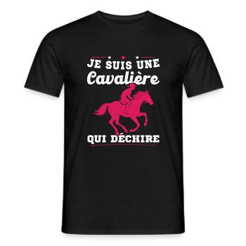 Ich bin ein Reiter, der Geschenke zerreißt - Männer T-Shirt - Schwarz - Vorne - AI Model Male 178 light (178cm)