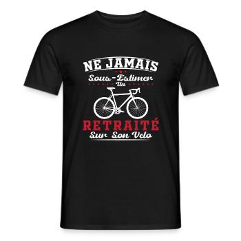 Ein Rentner auf seinem Fahrrad Humor Radfahren Ruhestand - Männer T-Shirt - Schwarz - Vorne - AI Model Male 178 light (178cm)
