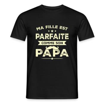 Meine Tochter ist perfekt wie ihr Papa Humor Geschenk - Männer T-Shirt - Schwarz - Vorne - AI Model Male 178 light (178cm)