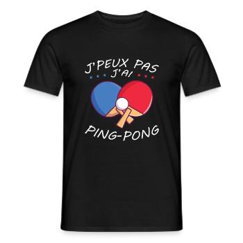 I Can't I Have Ping pong Humor Gift - Men's T-Shirt - black - Front - AI Model Male 178 light (178cm)
