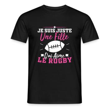 I'm just a girl who loves rugby - Men's T-Shirt - black - Front - AI Model Male 178 light (178cm)