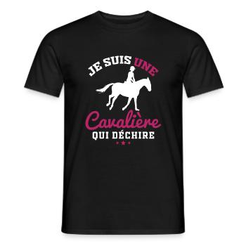 Ich bin ein Reiter, der Geschenke zerreißt - Männer T-Shirt - Schwarz - Vorne - AI Model Male 178 light (178cm)