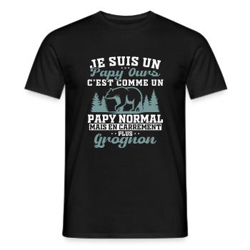 Je suis un papy ours grognon cadeau humour papy - T-shirt homme - noir - Devant - AI Model Male 178 light (178cm)