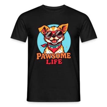 Cool dog with sunglasses - Men's T-Shirt - black - Front - AI Model Male 178 light (178cm)