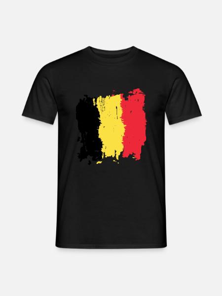 Belgium Flag - Belgique drapeau - België vlag - Men's T-Shirt - black