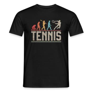 Tennisspieler Evolution von Man Vintage Tennis Liebe - Männer T-Shirt - Schwarz - Vorne - AI Model Male 178 light (178cm)