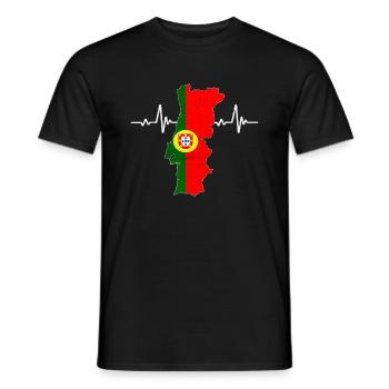 Portugal Football Portuguese Flag Football - Men's T-Shirt - black - Front - AI Model Male 178 light (178cm)