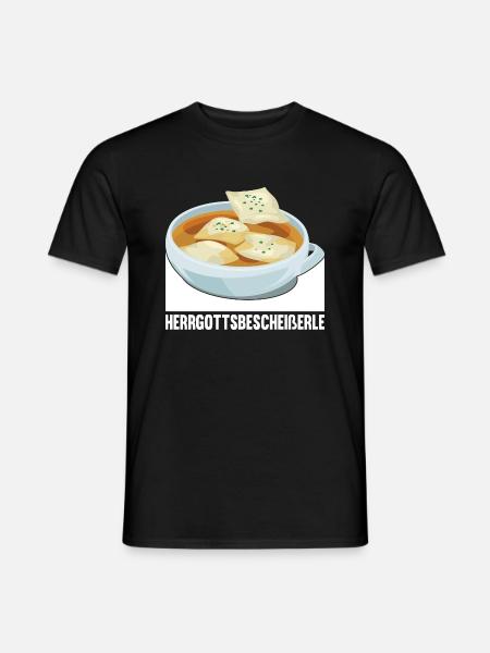 Herrgottsbescheißerle Schwäbische Maultaschen - Männer T-Shirt - Schwarz