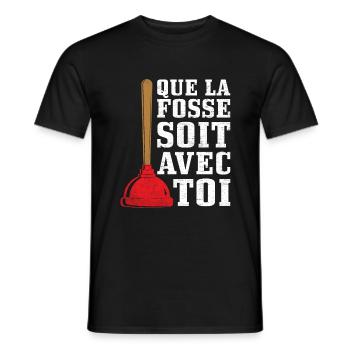 Que La Fosse Soit Avec Toi - T-shirt homme - noir - Devant - AI Model Male 178 light (178cm)