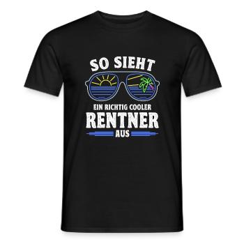 Retraité Retraité Reintentritt Retraite - T-shirt homme - noir - Devant - AI Model Male 178 light (178cm)