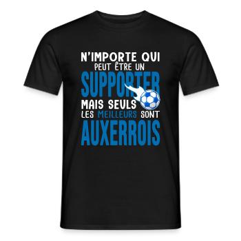 Cadeau foot auxerre supporter auxerrois - T-shirt homme - noir - Devant - AI Model Male 178 light (178cm)