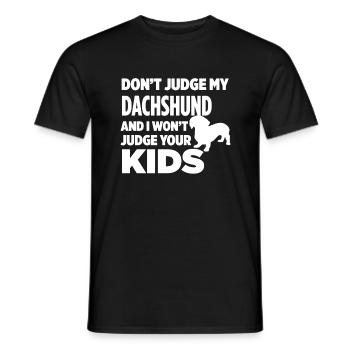 Don't Judge My Dachshund - Men's T-Shirt - black - Front - AI Model Male 178 light (178cm)