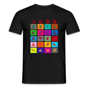 Judo Grips - Training - Tshirt - Idée cadeau - T-shirt homme - noir - Devant - AI Model Male 178 light (178cm)