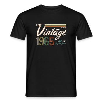 Vintage 1965 - 57ème anniversaire rétro - T-shirt homme - noir - Devant - AI Model Male 178 light (178cm)
