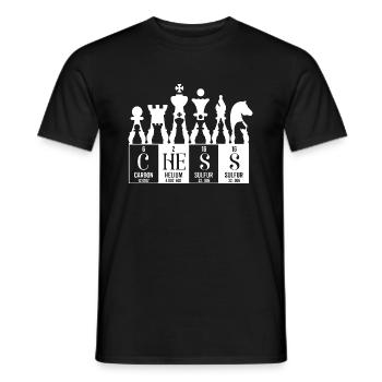 Elements of the periodic chess table - Men's T-Shirt - black - Front - AI Model Male 178 light (178cm)