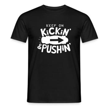 Skateboarding Keep On Kickin And Pushin - Men's T-Shirt - black - Front - AI Model Male 178 light (178cm)