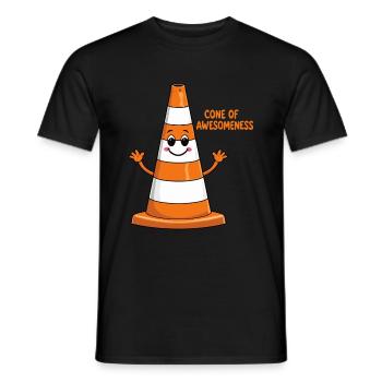 Cone of Awesomeness - Lustiges Verkehrshütchen - Männer T-Shirt - Schwarz - Vorne - AI Model Male 178 light (178cm)