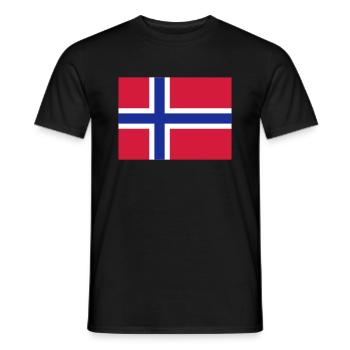 norway flag - T-shirt homme - noir - Devant - AI Model Male 178 light (178cm)