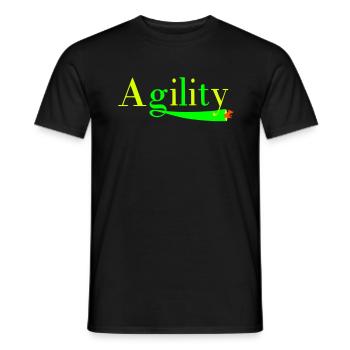 Agility Schrift ein Hund im Tunnel - Männer T-Shirt - Schwarz - Vorne - AI Model Male 178 light (178cm)