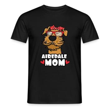 Airedale Hund Mutter Mama Hundebesitzer Geschenk - Männer T-Shirt - Schwarz - Vorne - AI Model Male 178 light (178cm)
