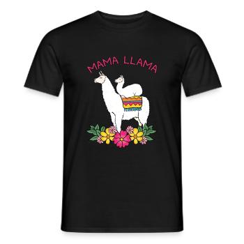 Mom Mother Mother's Day Gift Lama Llama Funny - Men's T-Shirt - black - Front - AI Model Male 178 light (178cm)