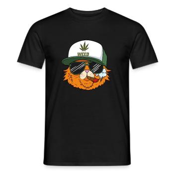 Cadeau de cannabis Kiffen Ganja au chat chaton Weed - T-shirt homme - noir - Devant - AI Model Male 178 light (178cm)