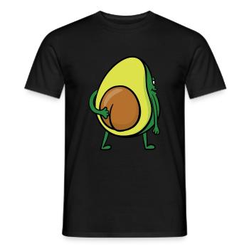 Cadeau drôle végétalien fesses poo popo - T-shirt homme - noir - Devant - AI Model Male 178 light (178cm)