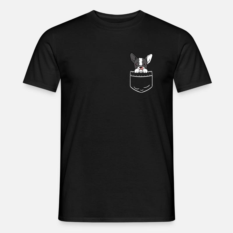 Boston Terrier Hund Tasche Hemd Pocket Geschenk - Männer T-Shirt - Schwarz