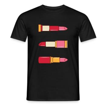 Lippenstift Schminke Schönheit Frau Damen Geschenk - Männer T-Shirt - Schwarz - Vorne - AI Model Male 178 light (178cm)