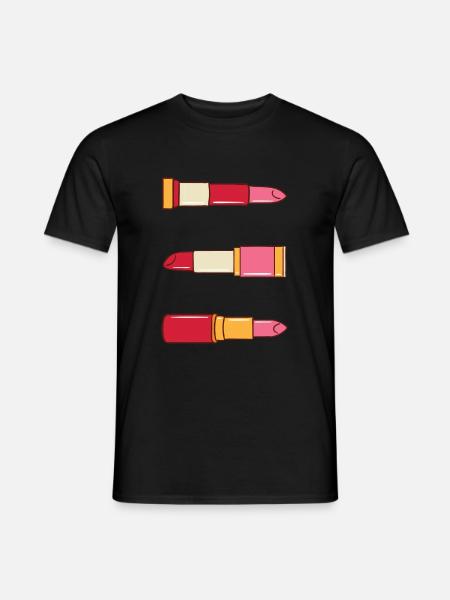 Lipstick make-up beauty woman ladies gift - Men's T-Shirt - black
