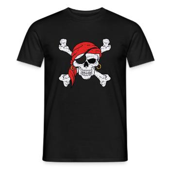 Cadeau de pirate pirate squelette en os - T-shirt homme - noir - Devant - AI Model Male 178 light (178cm)