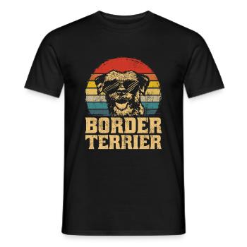 Cadeau drôle de chiot de chien de frontière Terrier - T-shirt homme - noir - Devant - AI Model Male 178 light (178cm)