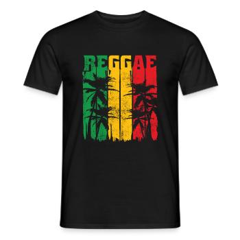 Reggae Rasta Rastafarian Jamaica Retro Cool Gift - Men's T-Shirt - black - Front - AI Model Male 178 light (178cm)