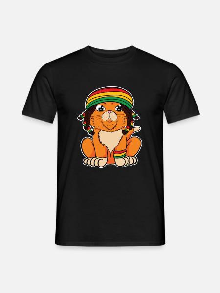Reggae Rasta Rastafari Jamaïque Chat Chat Cadeau - T-shirt homme - noir