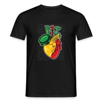 Cadeau pour instruments de musique Reggae Rasta Rastafari - T-shirt homme - noir - Devant - AI Model Male 178 light (178cm)
