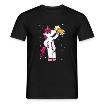 Bier Alkohol Trinken Brauer Einhorn Geschenk - Männer T-Shirt - Schwarz - Vorne - AI Model Male 178 light (178cm)