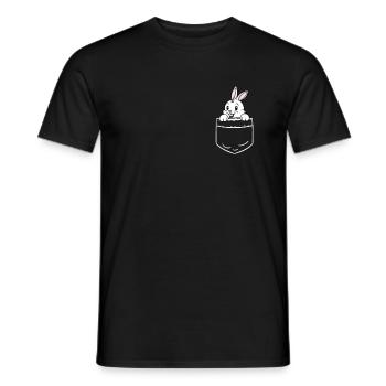 Rabbit Bunnies Dwarf Rabbit Pocket Pocket Gift - Men's T-Shirt - black - Front - AI Model Male 178 light (178cm)