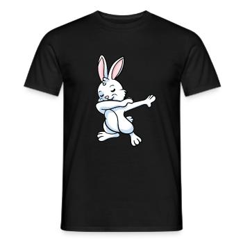 Rabbit Bunnies Dwarf Rabbit Dabbing Dance Gift - Men's T-Shirt - black - Front - AI Model Male 178 light (178cm)