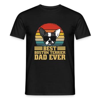 Boston Terrier Dog Dad Dad Dad Ever Gift - Men's T-Shirt - black - Front - AI Model Male 178 light (178cm)